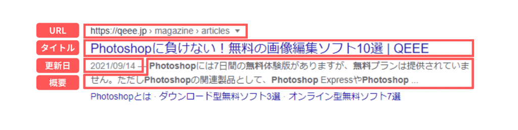 検索結果の表示例